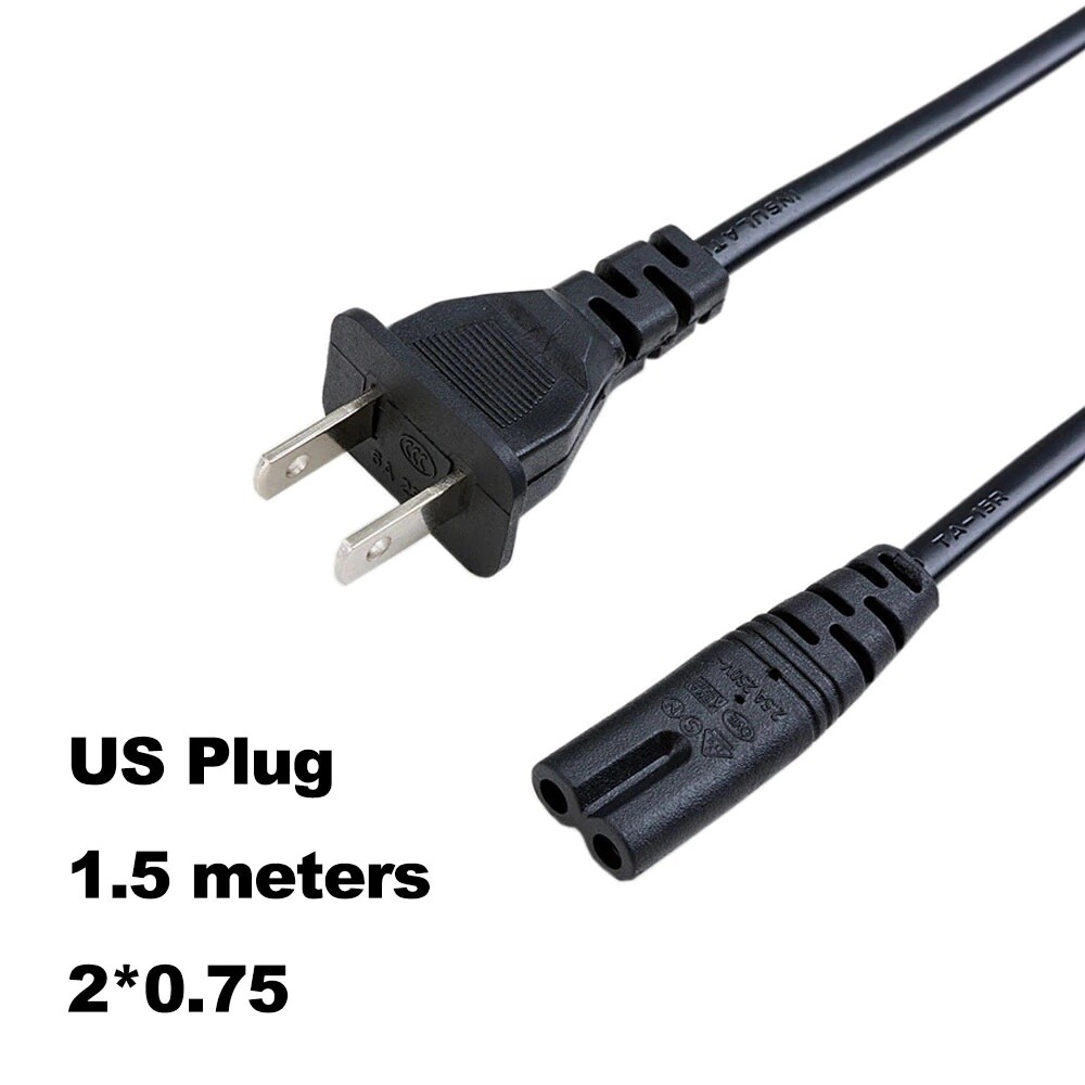 Replacement AC Power Cord for PS3 / PS4 Consoles 1.5m 5ft
