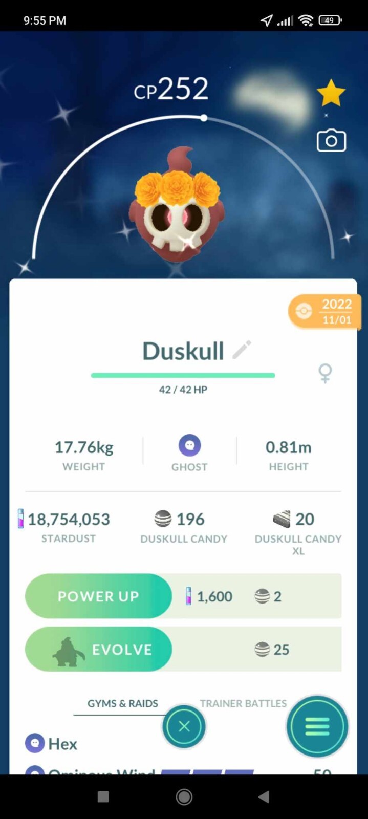 Pokemon Shiny Duskull Wearing a Cempasúchil Crown – TRADE 20k Dust – Description