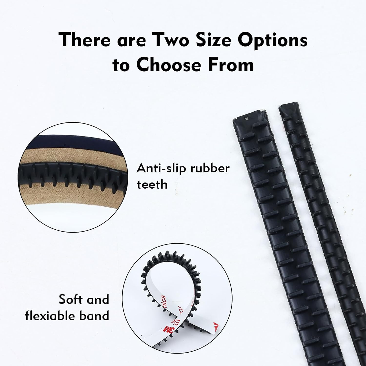 10 Pack Black Headband Rubber Teeth Comb Silicone Grips anti Slip Strips