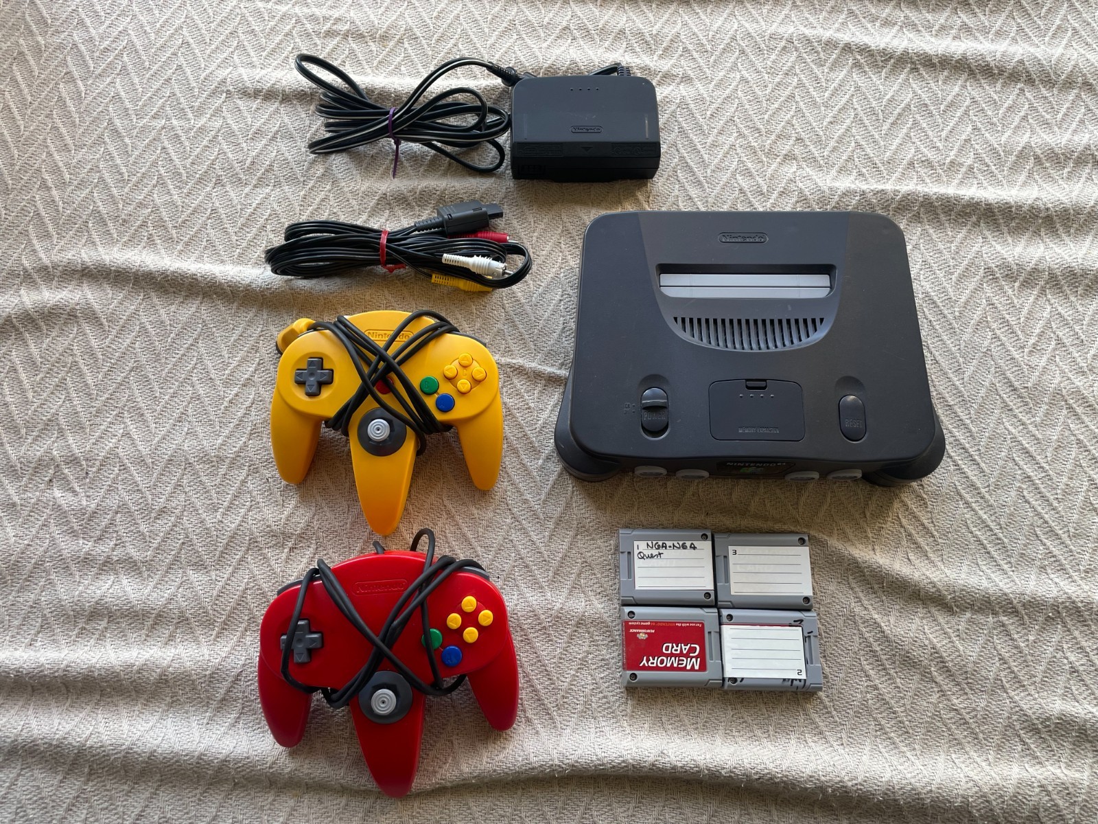 Nintendo 64 Home Console – Black, 2 Controllers, A/V Cable, AC Adapter