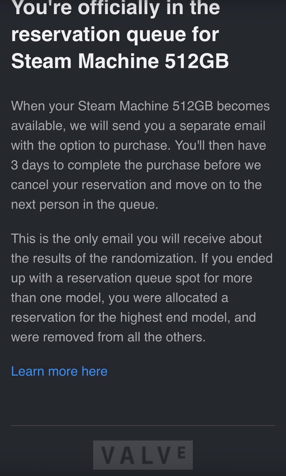 Steam Machine 512GB Valve PC Presale