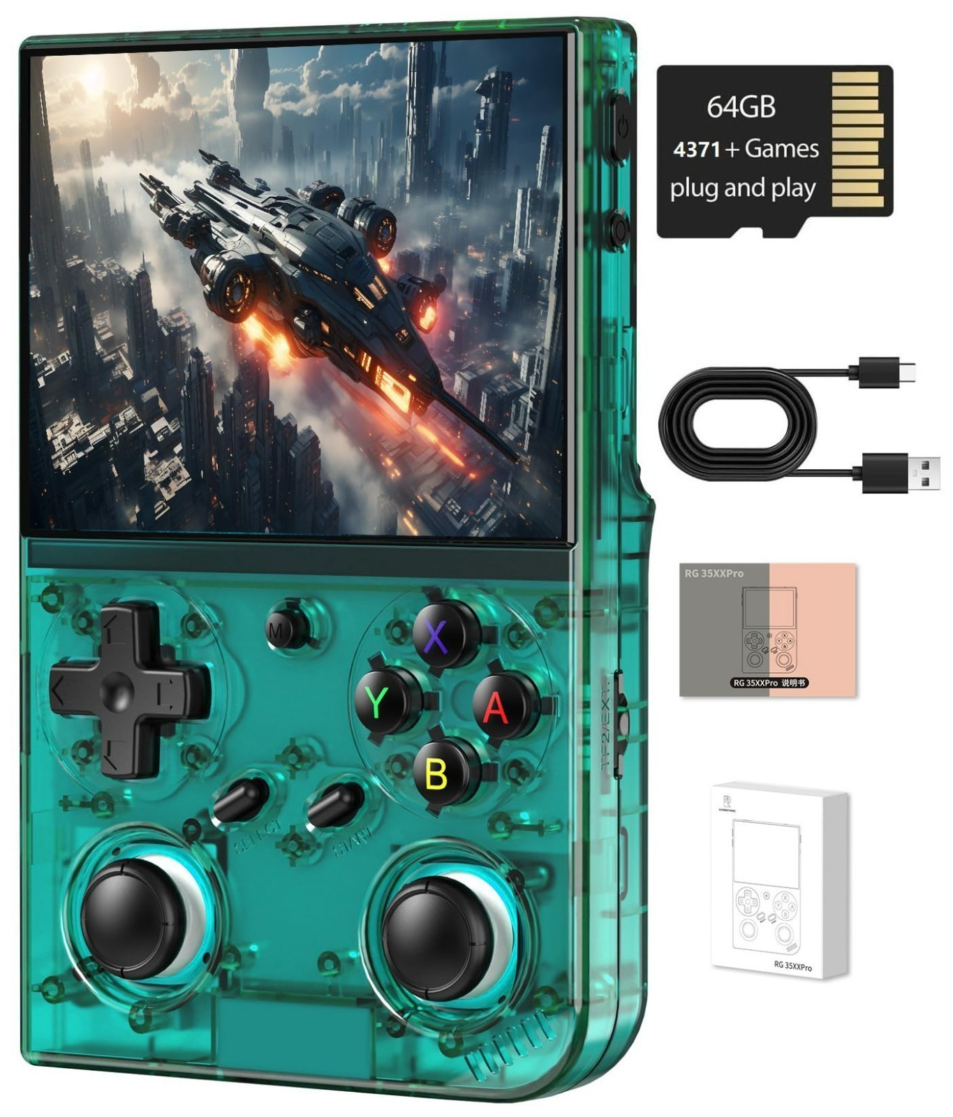 Retro RG35XX Pro 3.5″ Handheld Game Console IPS, HDMI, WiFi, 64G+4353 Games