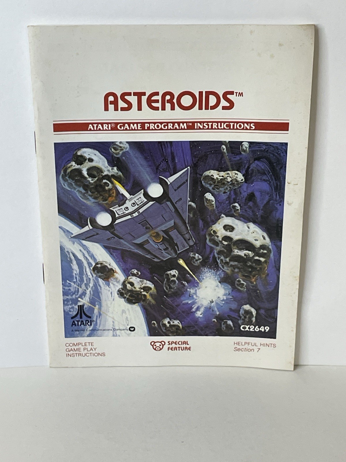 Asteroids (Atari 2600, 1981) Authentic Cartridge & Manual Cleaned Tested