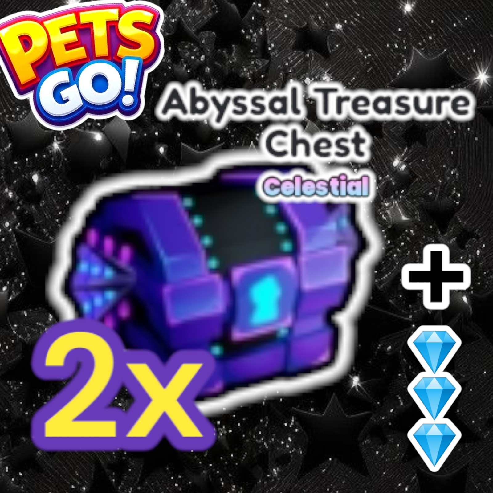 Pets GO. 2x Abyssal Treasure Chest + 50k Diamonds. Christmas Update. Same Day