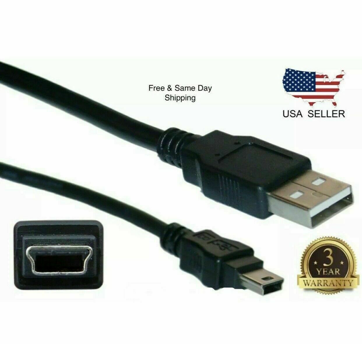2 x 3FT For Sony Playstation 3 PS3 Wireless Controller USB Charging Cord Cable