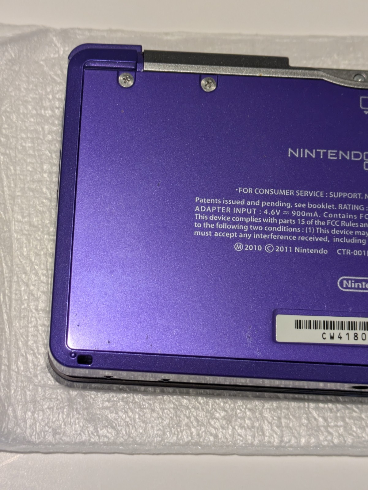 Nintendo 3DS Midnight Purple System in Box No Charger* Mario 2 Included*Used*