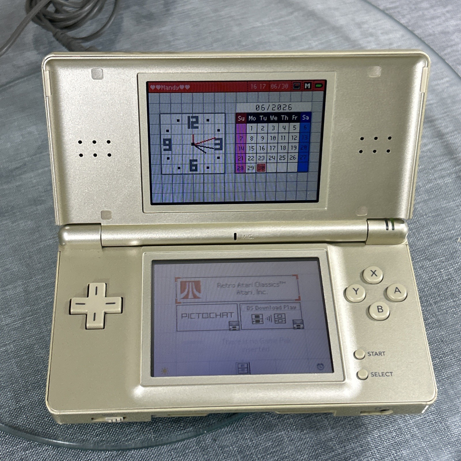 Nintendo DS Lite Gold Zelda Edition Handheld Console w/ Triforce Logo Charger