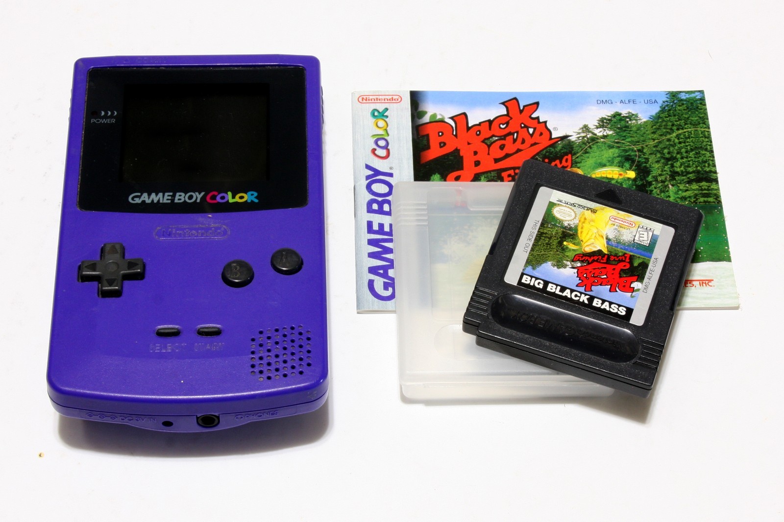 Nintendo Game Boy Color Handheld Game System Purple Grape W/One Game Tested