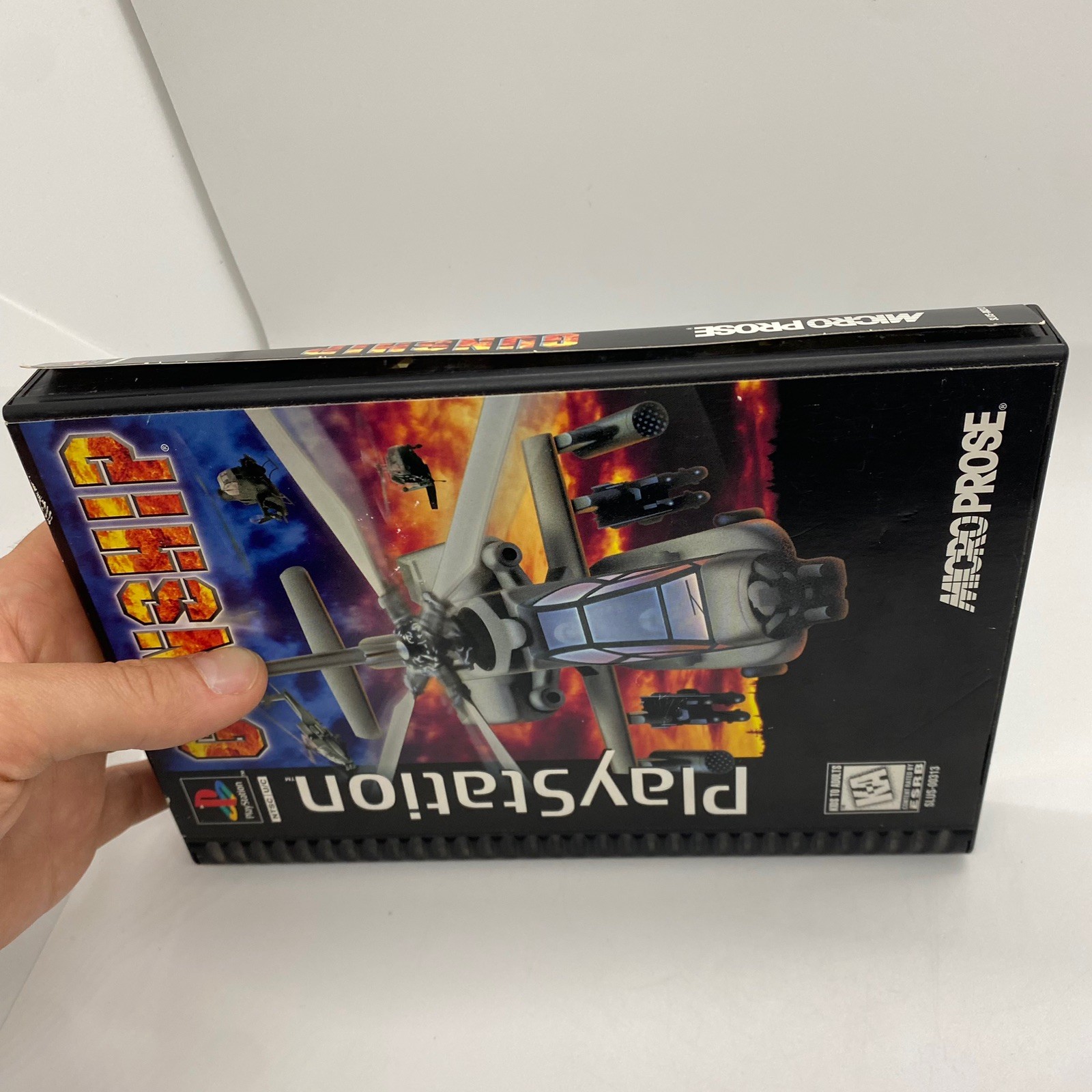 Gunship PS1 Long Box PlayStation 1 Missing Manual Tested