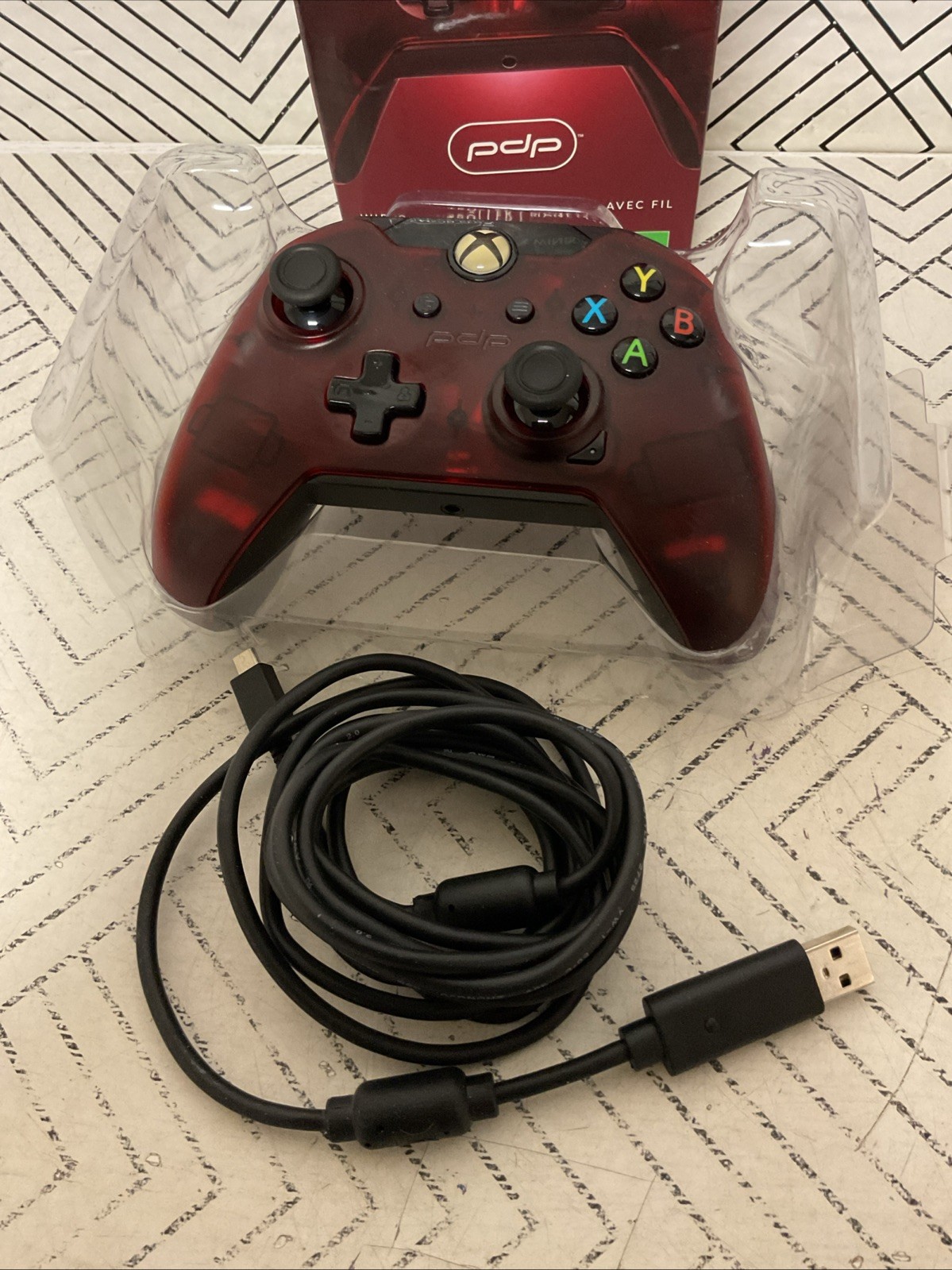 🎥 XBOX One & Windows Crimson Red PDP Gaming Wired Controller🆕 AS SHOWN