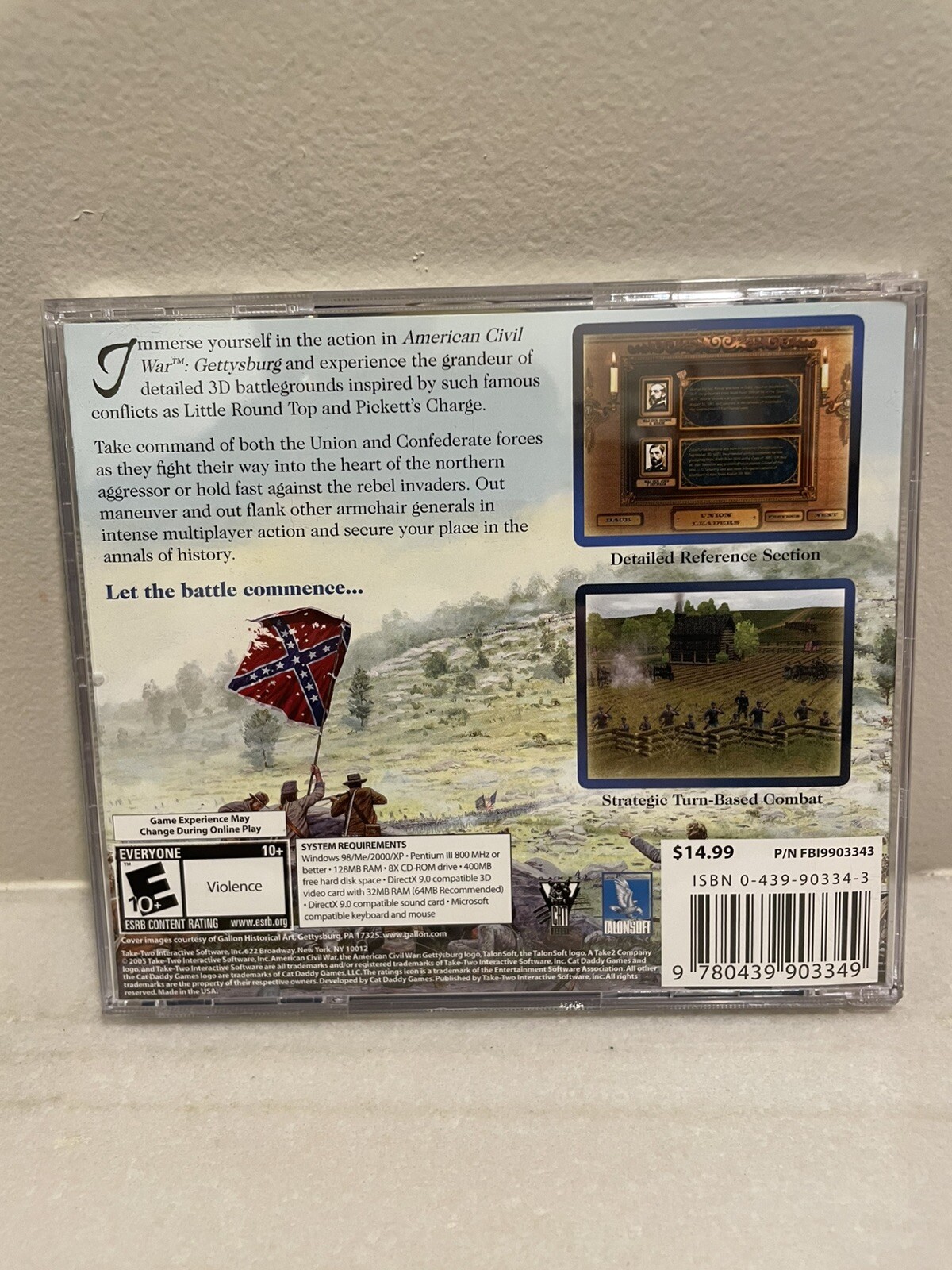 American Civil War: Gettysburg PC CD-Rom 2005 Windows Talonsoft Strategy Game