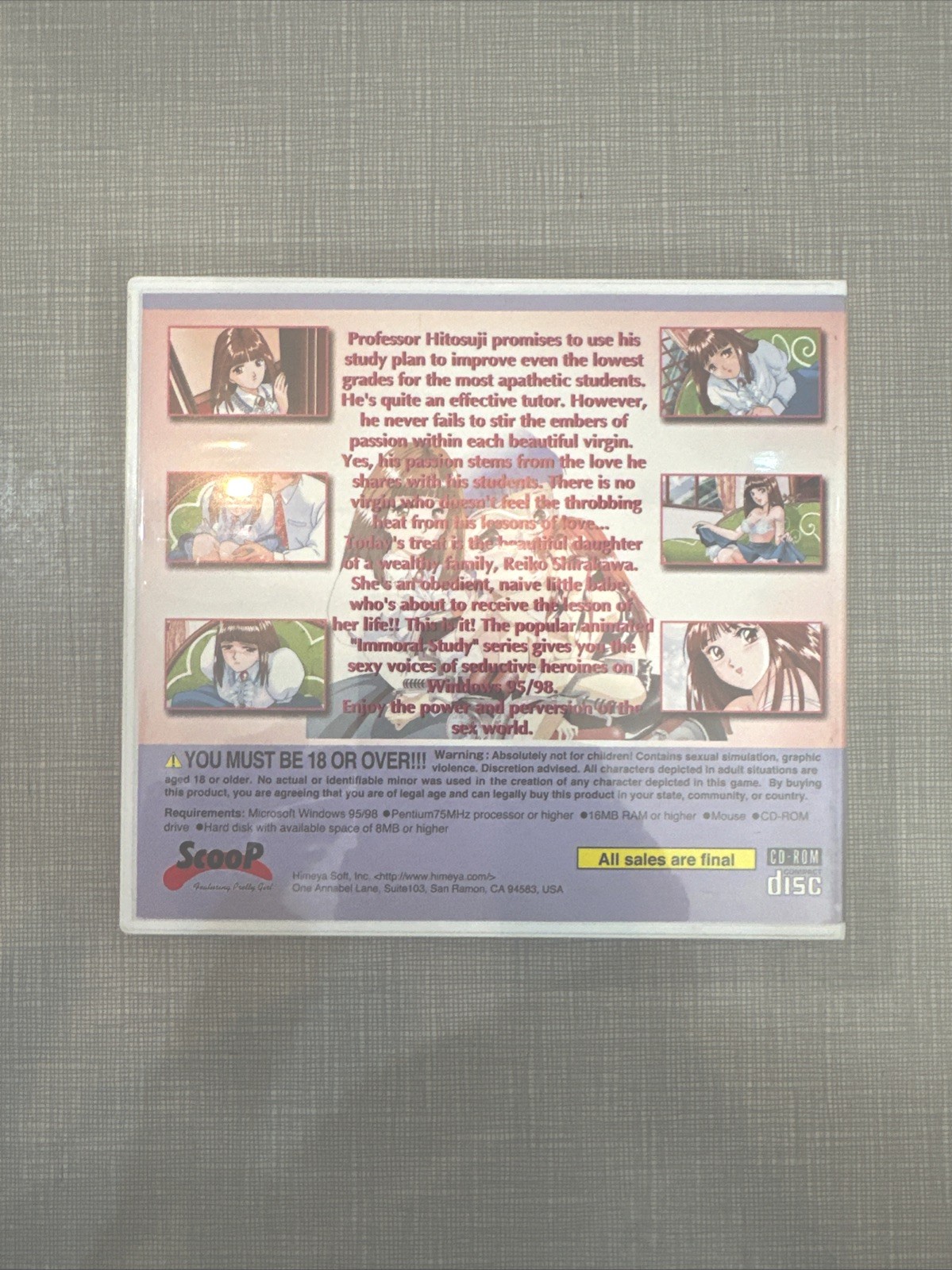 Immoral Study Himeya Soft PC Game Windows 95/98 Rare