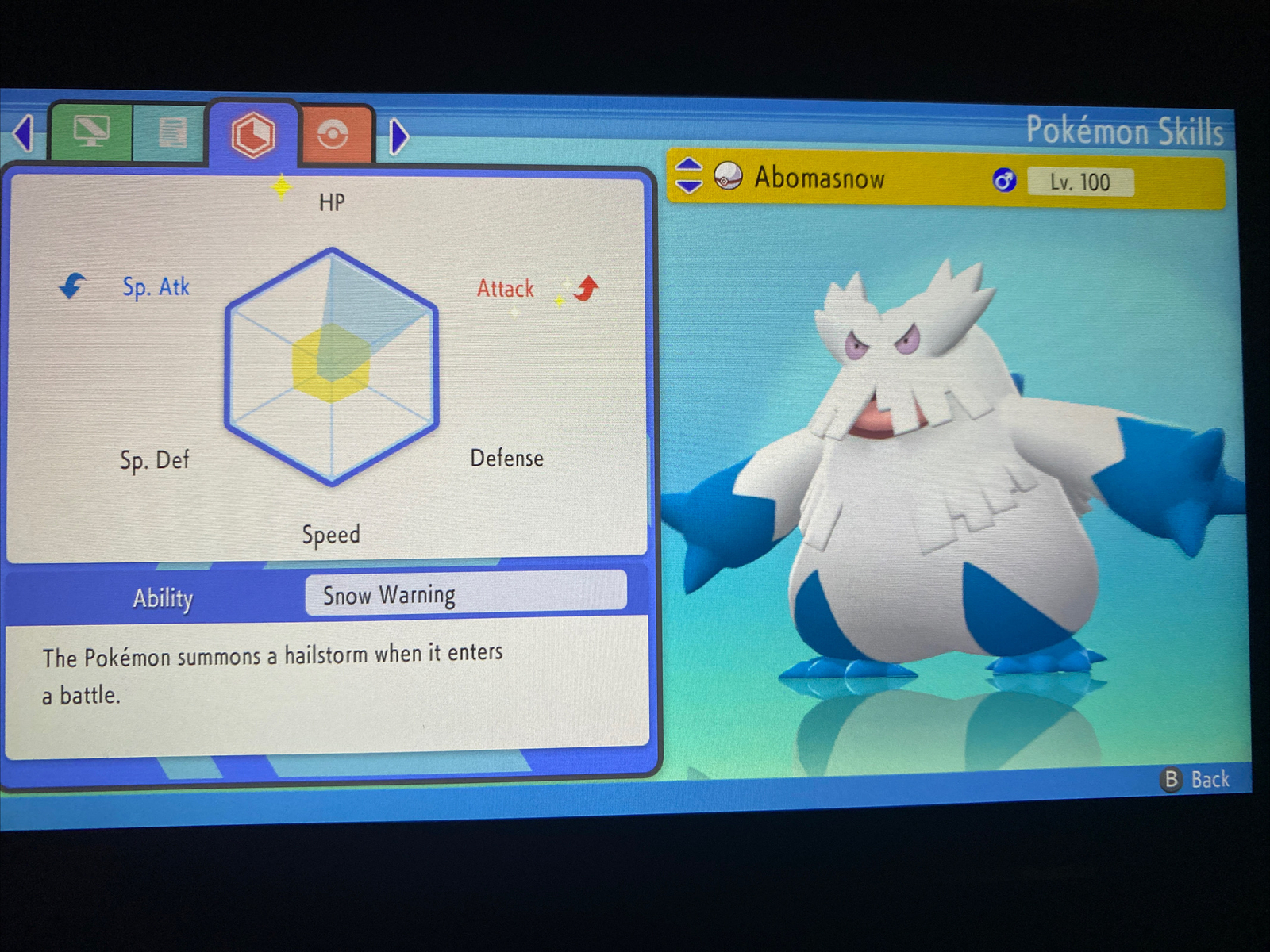 Pokemon Brilliant Diamond and Shining Pearl Shiny Abomasnow 6IV Battle Ready