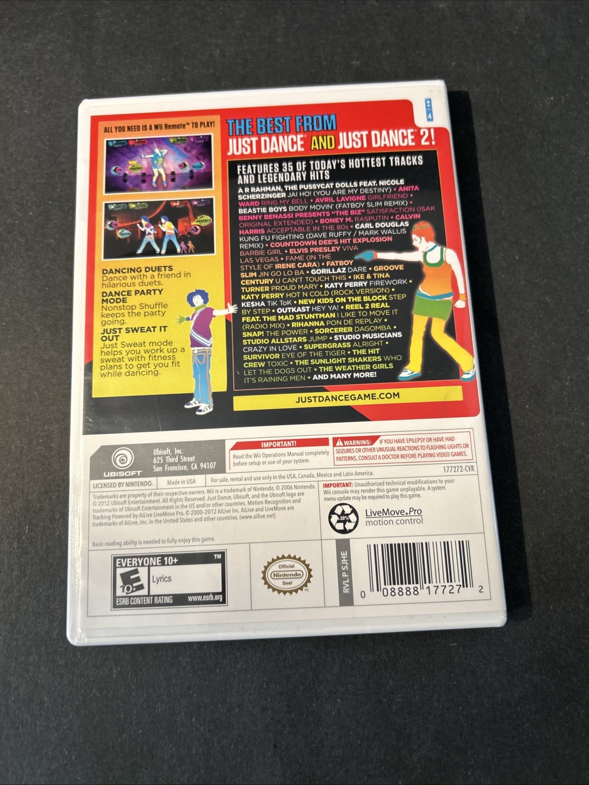 Ubisoft Just Dance Greatest Hits Nintendo Wii 2012 With Manual Tested