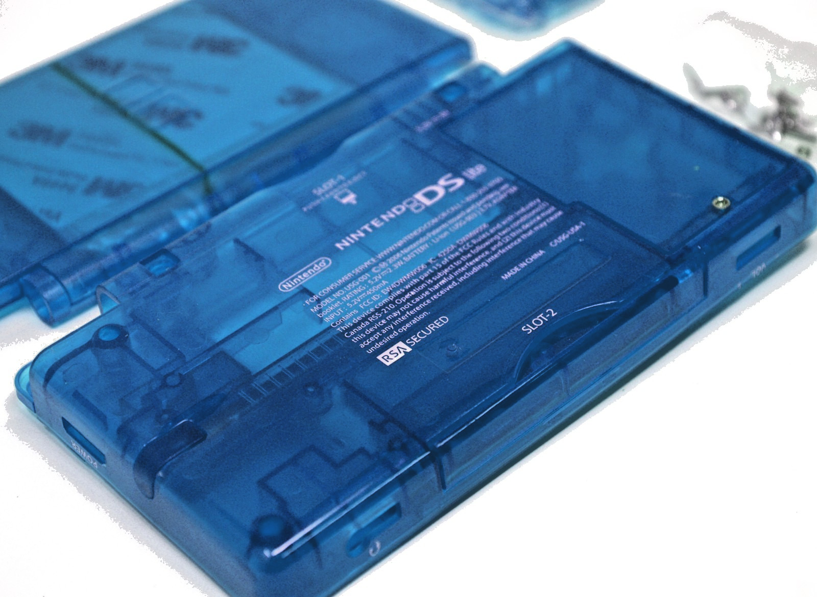 Full Replacement Housing Shell Screen Lens Clear BLUE For Nintendo DS Lite OEM