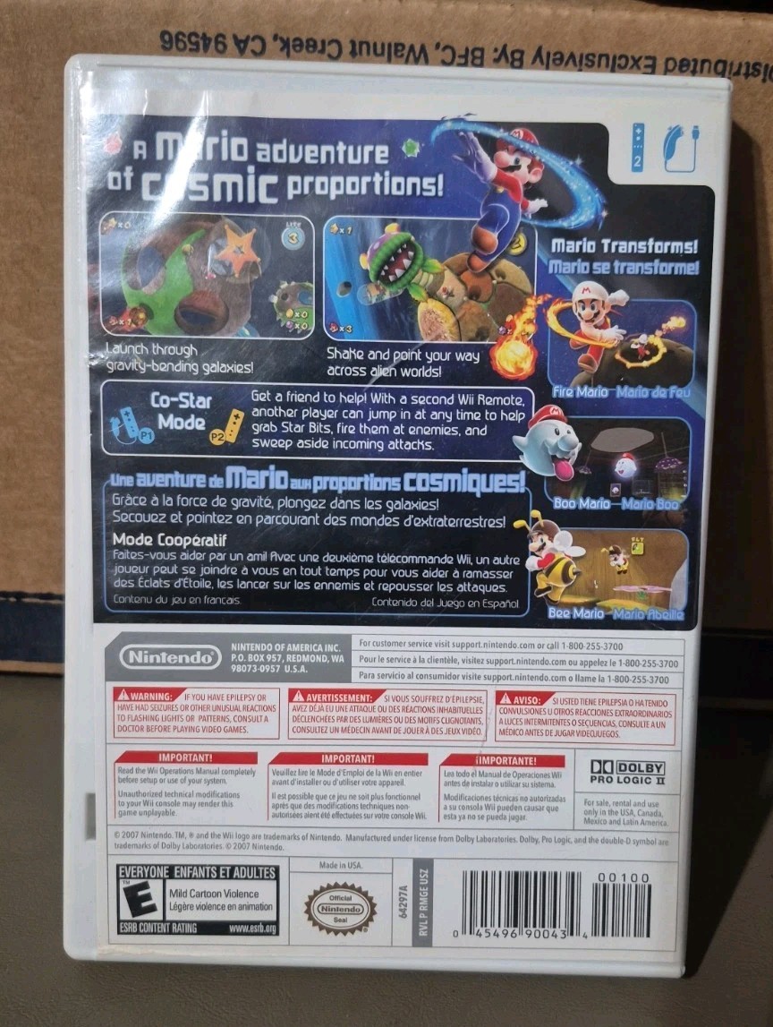 Super Mario Galaxy (Nintendo Wii, 2007) Complete CIB With Manuel And Inserts