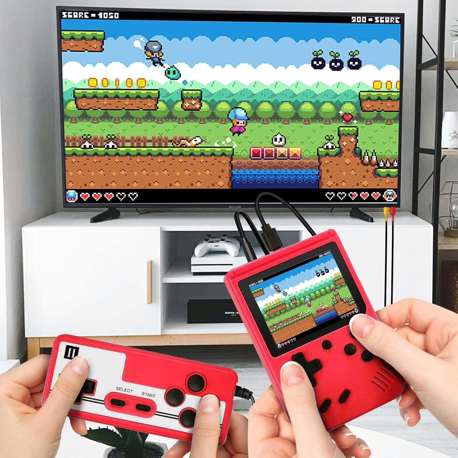 Built in 500 Classic Games Handheld Retro Video Game Console Double Game Gift US