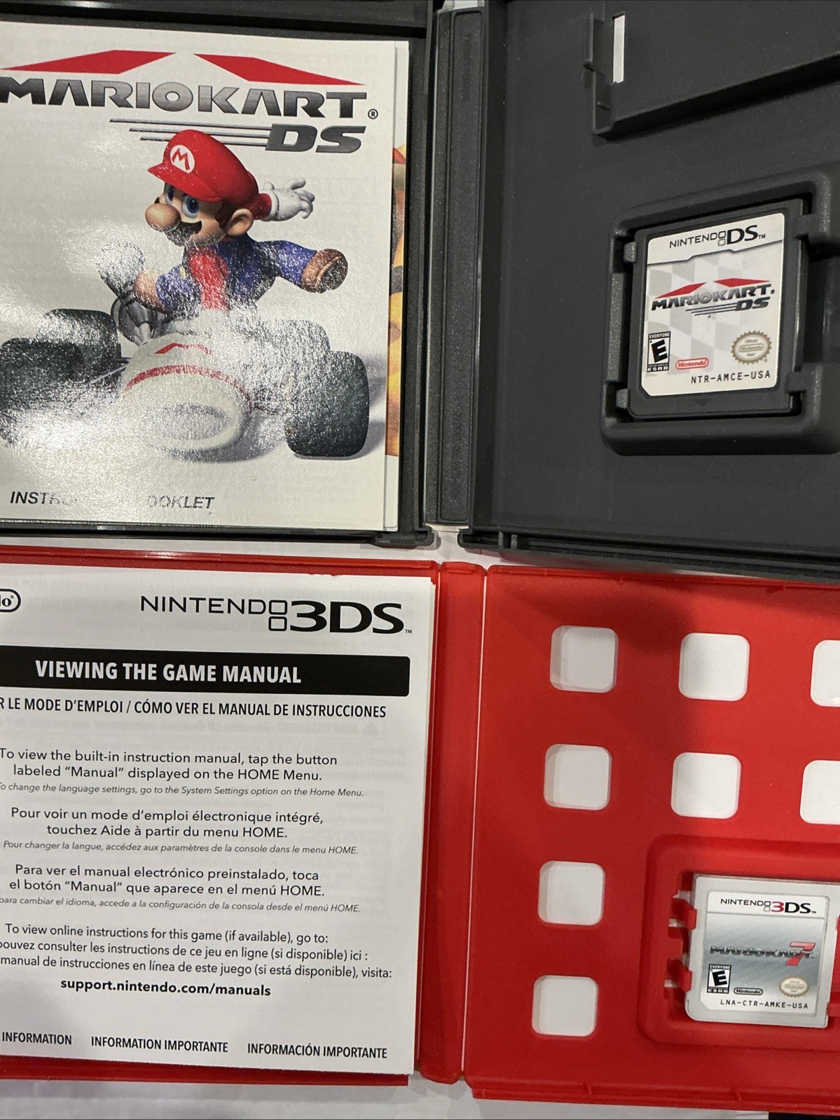 Mario Kart for DS & Mario Kart 7 for 3DS – 2 Game Lot – Complete CIB Nintendo