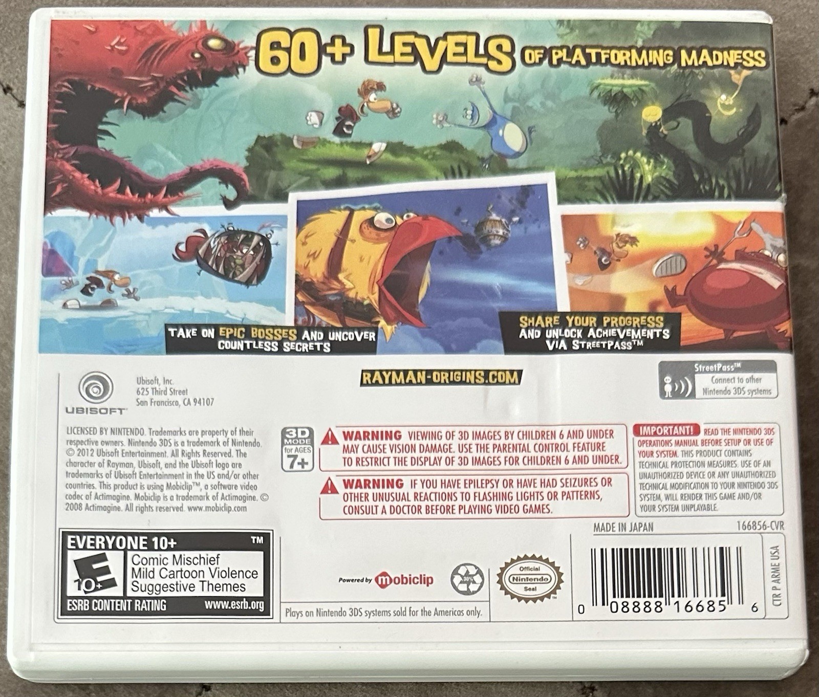 Rayman Origins – Nintendo 3DS (2012, Ubisoft)