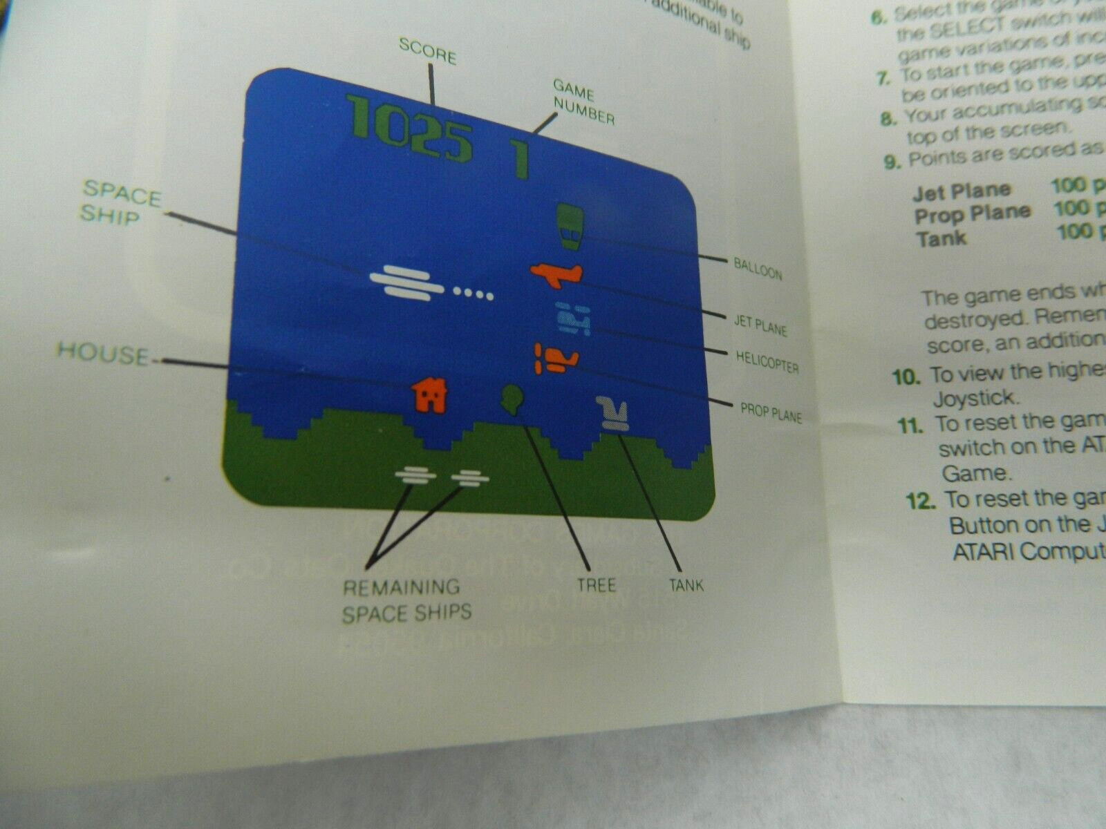 1982 USG Vidtec VC1001 Space Jokey Instructions. Sh1
