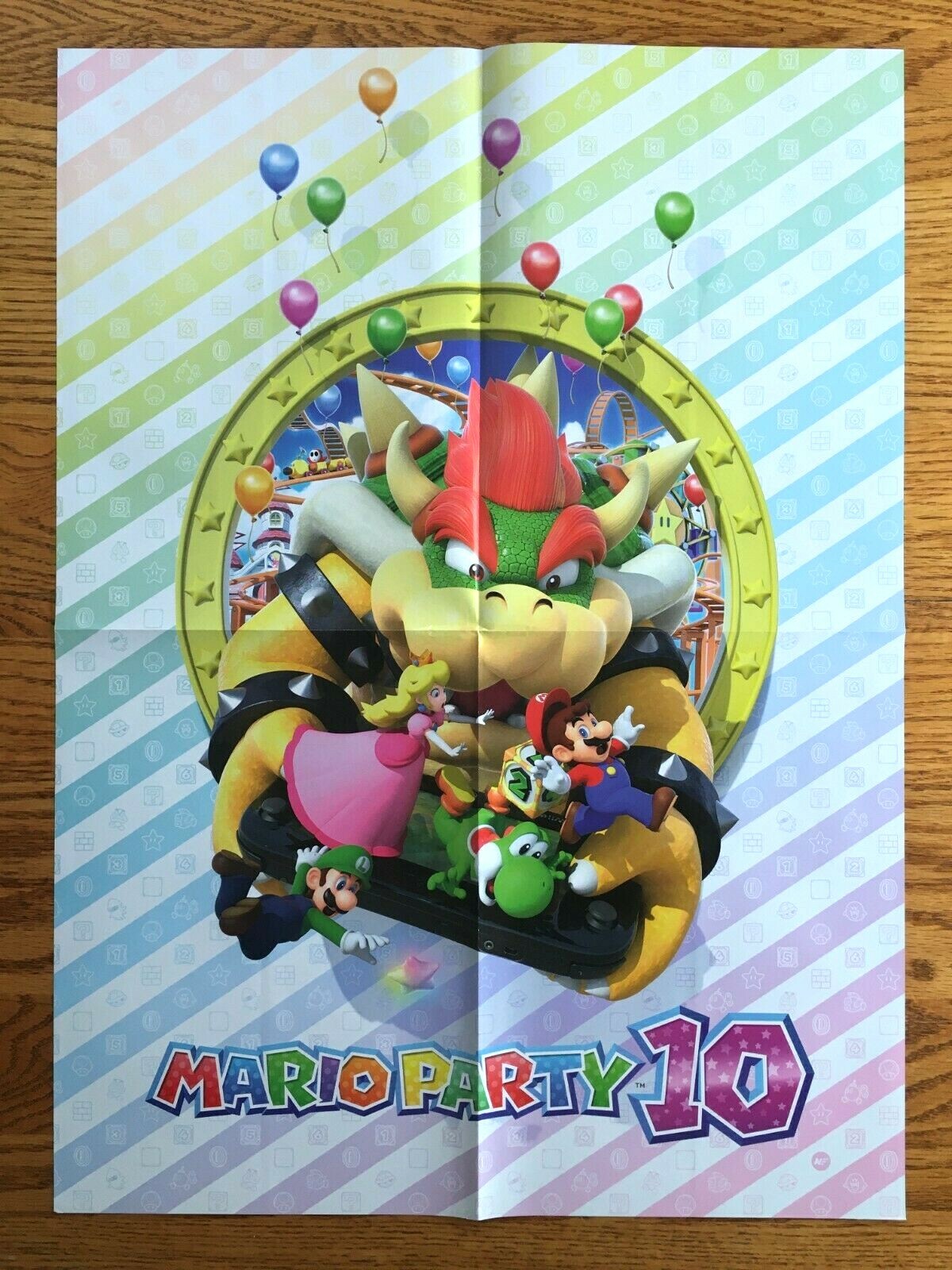 Official Mario Party 10 / Code Name STEAM Poster Authentic Nintendo Wii U 3DS