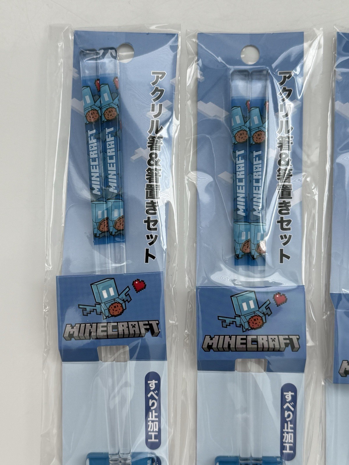 Lot of 5 Minecraft Acrylic Chopsticks & Rest Set (Mojang Studios) – New