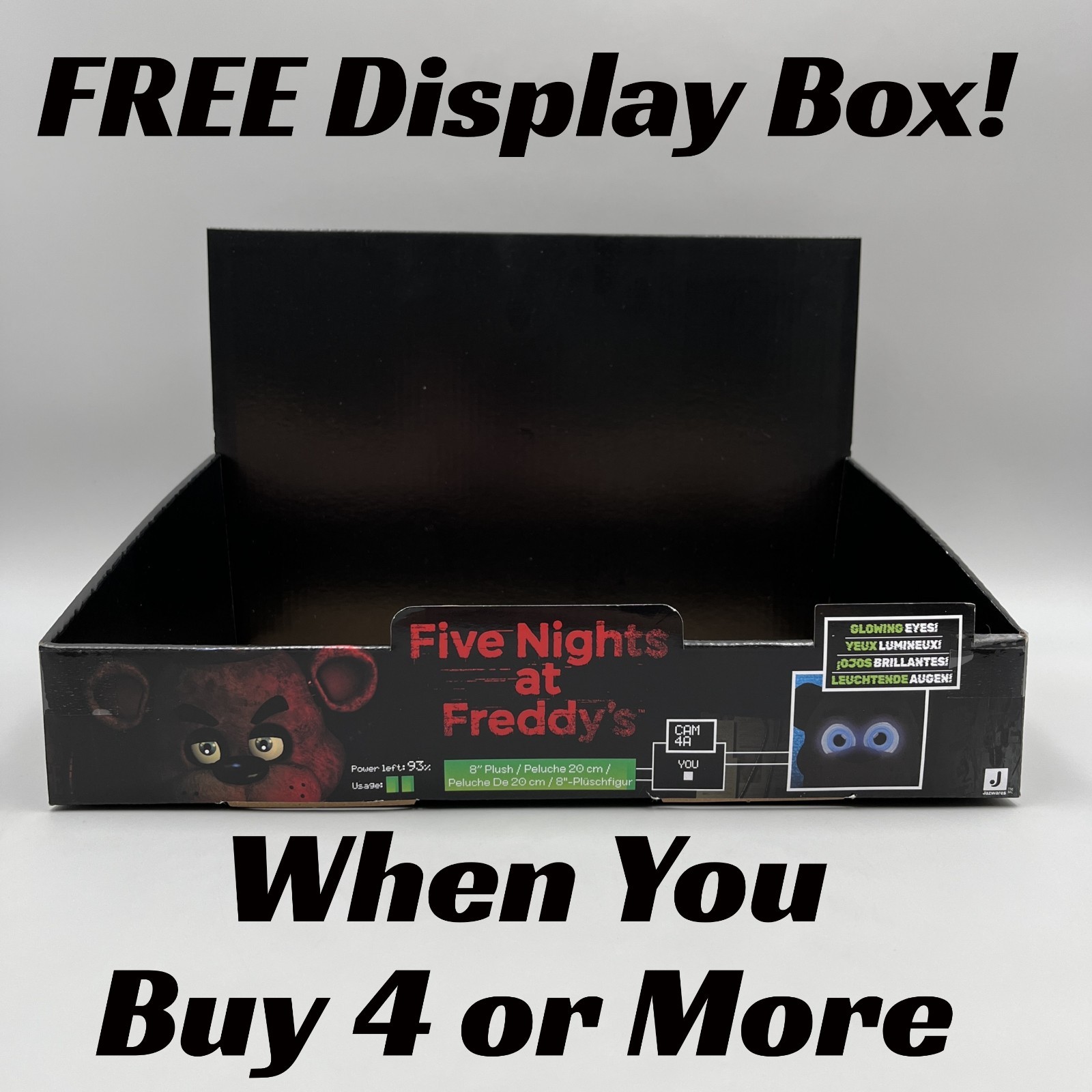 FNAF Five Nights at Freddy’s 8” Plush GLOW Eyes 2025 Jazwares – YOU CHOOSE