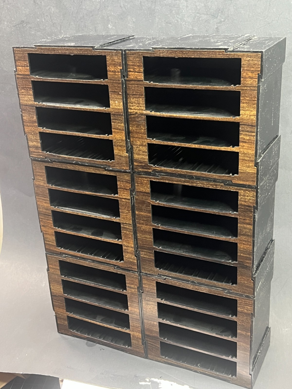 ATARI 2600 Faux wood grain vintage modular game cartridge organizer holder