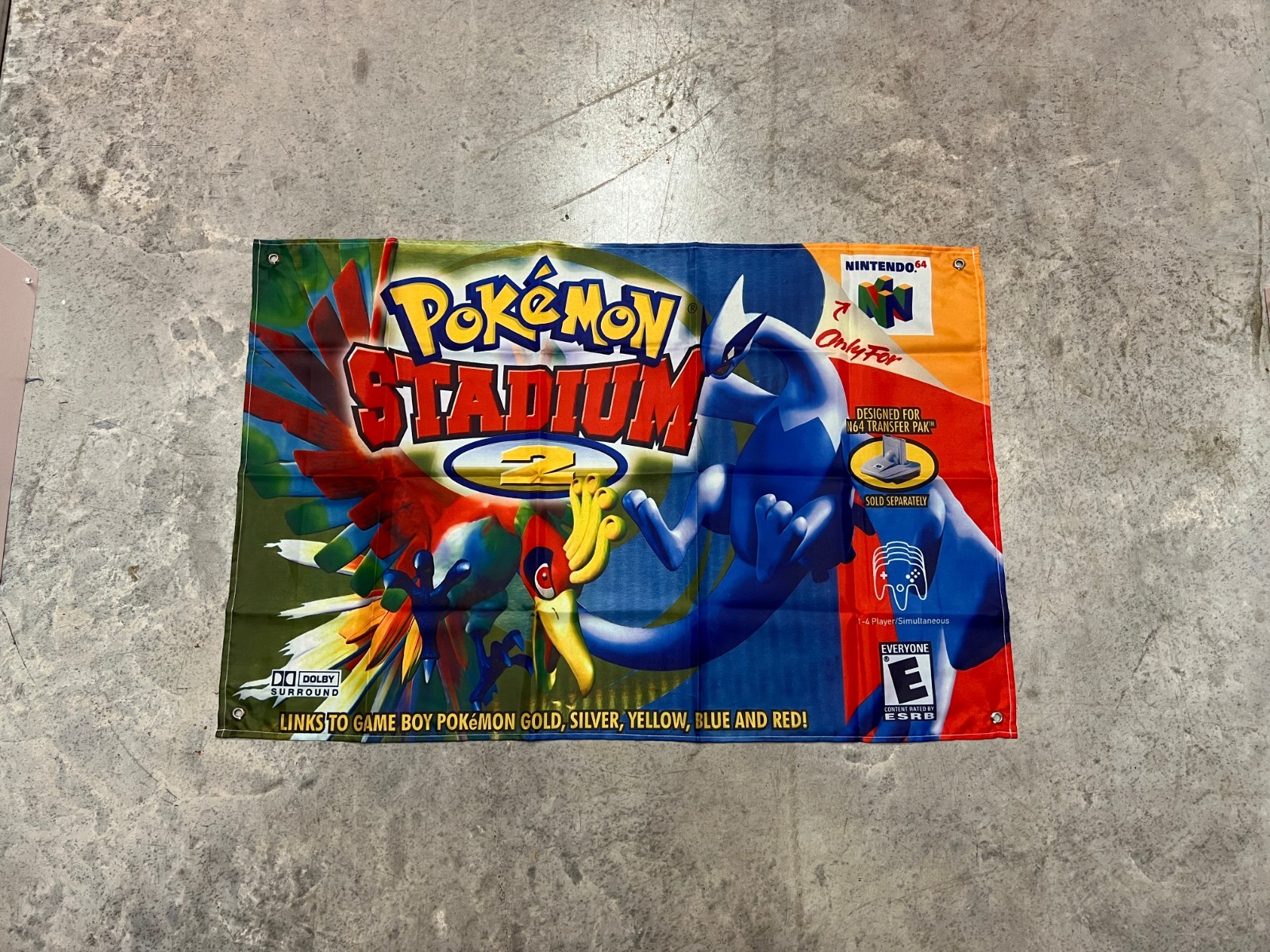 Pokemon Stadium 2 Wall Flag Banner Tapestry 2 x 3 Ft, N64