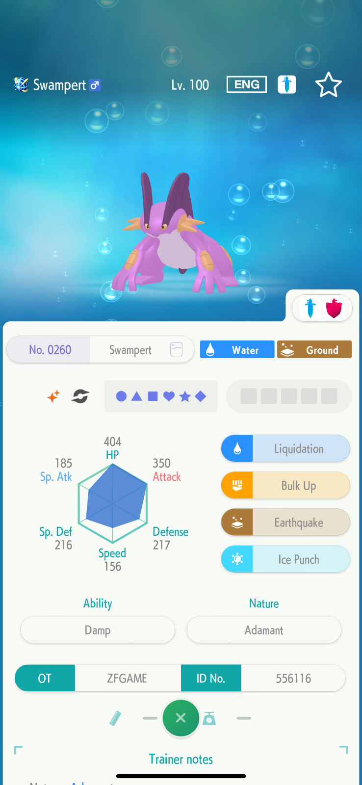 ✨6IV SHINY Swampert + EVS🚀 POKEMON HOME✨Champions✨Online delivery⚡