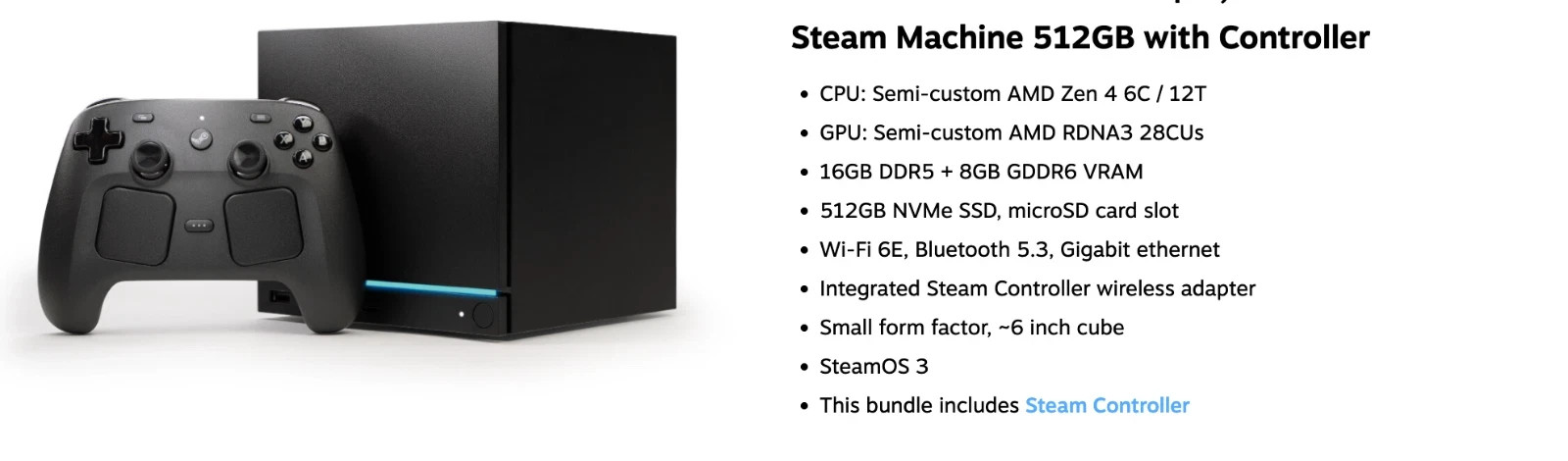 Steam Machine 512GB with Controller Valve PC *Presale Order Confirmed*