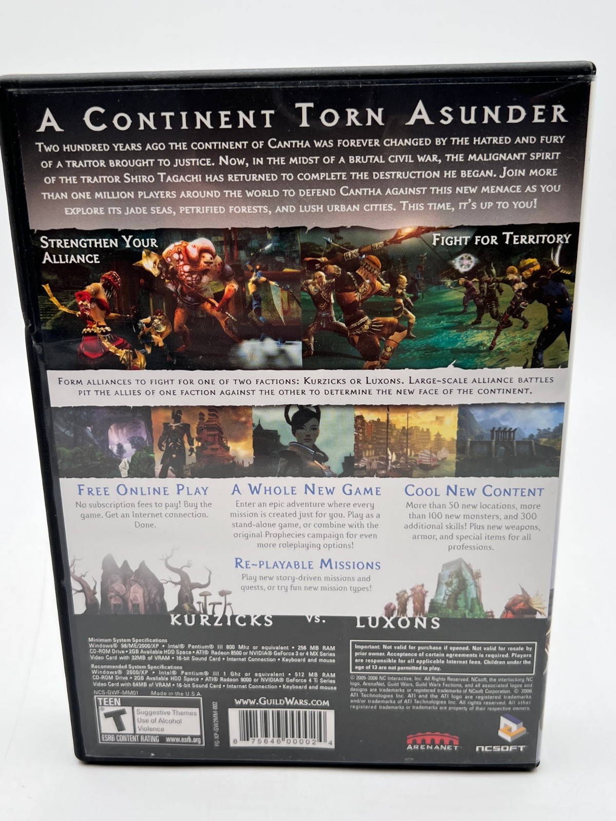 Guild Wars Factions PC Big Box Complete RPG Game NCSoft ArenaNet Vintage
