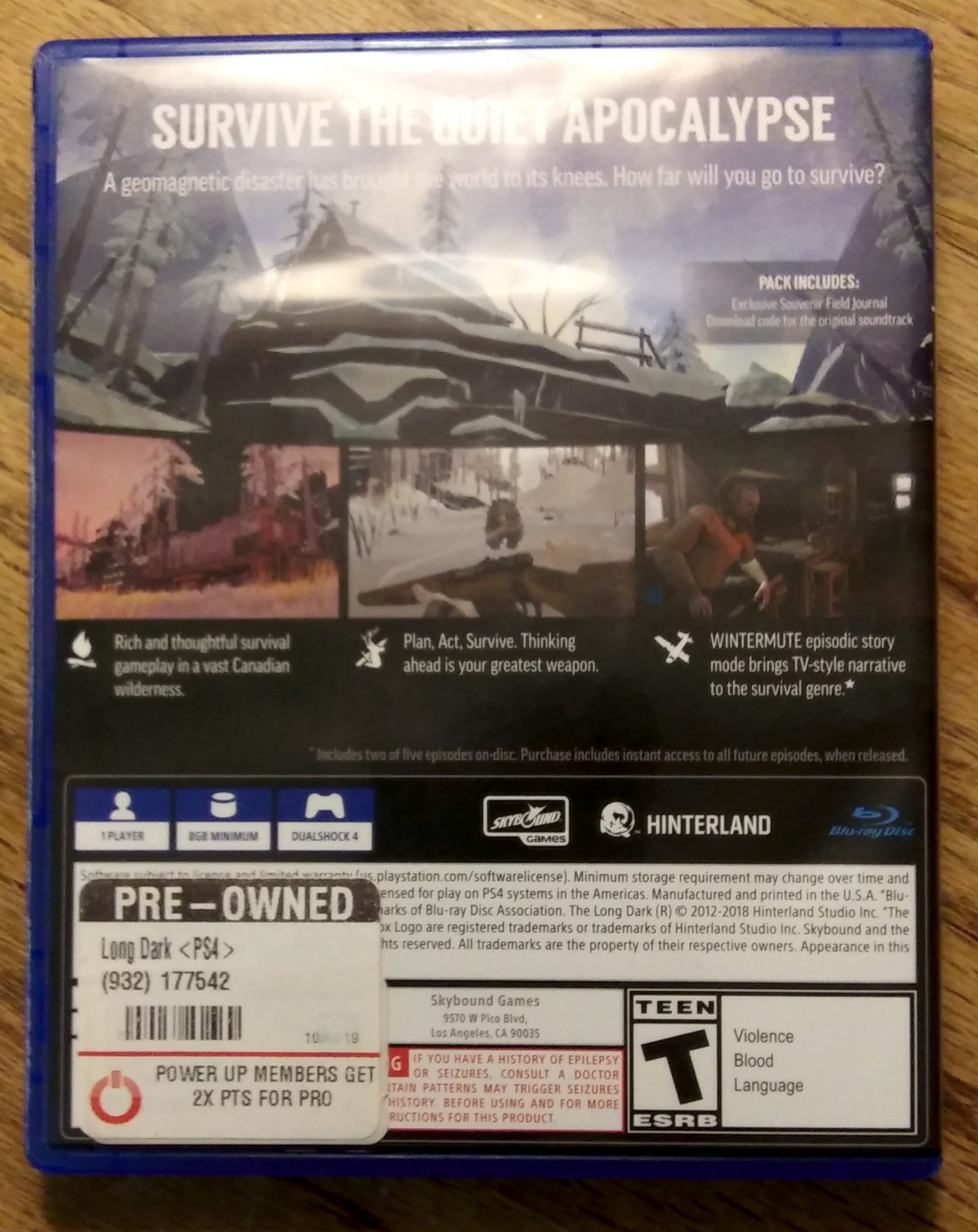 The Long Dark for PS4 [Opened, manual included]