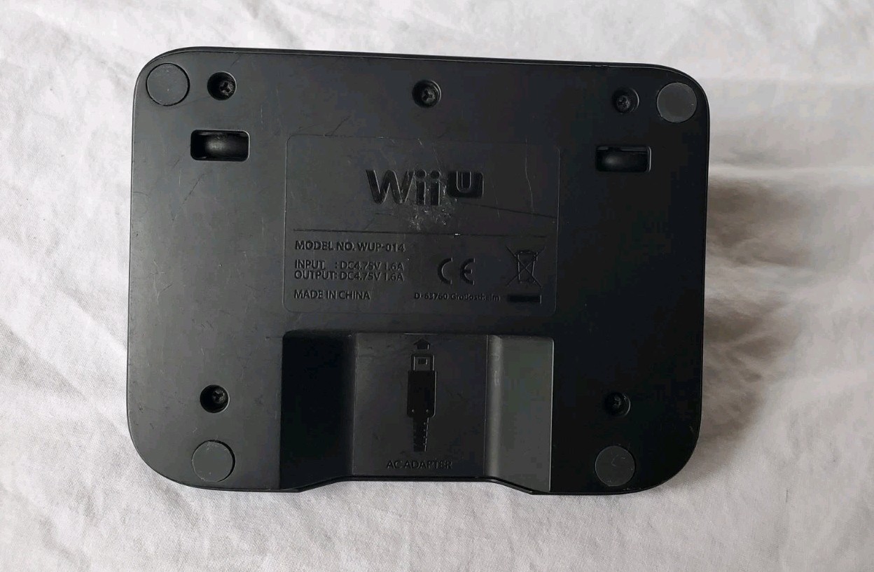 OEM Nintendo Wii U Black Gamepad Charging Dock Cradle Stand Console Holder Set