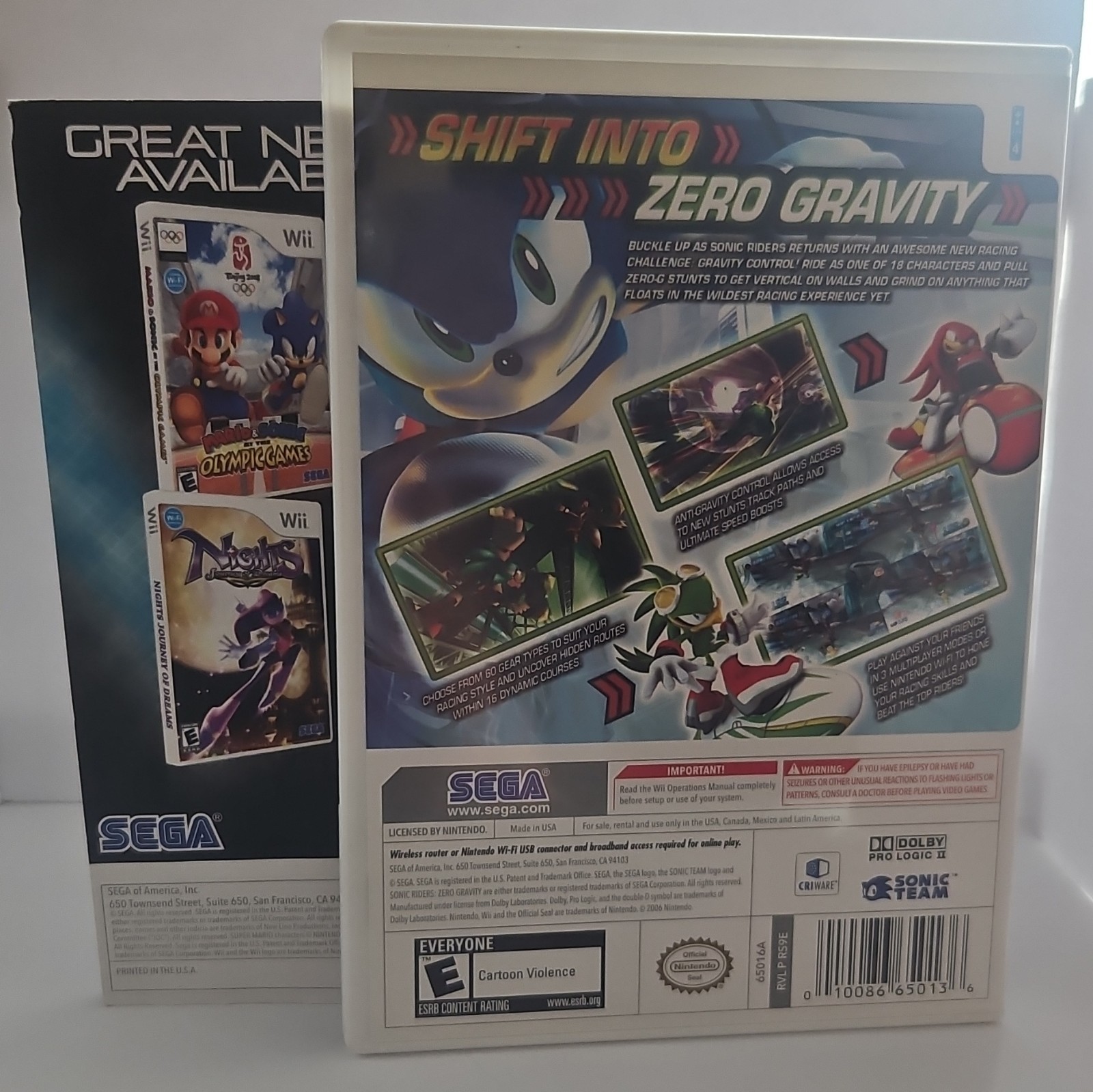 SEGA Sonic Riders: Zero Gravity Wii Case and Instructions DVD Keep Case Only
