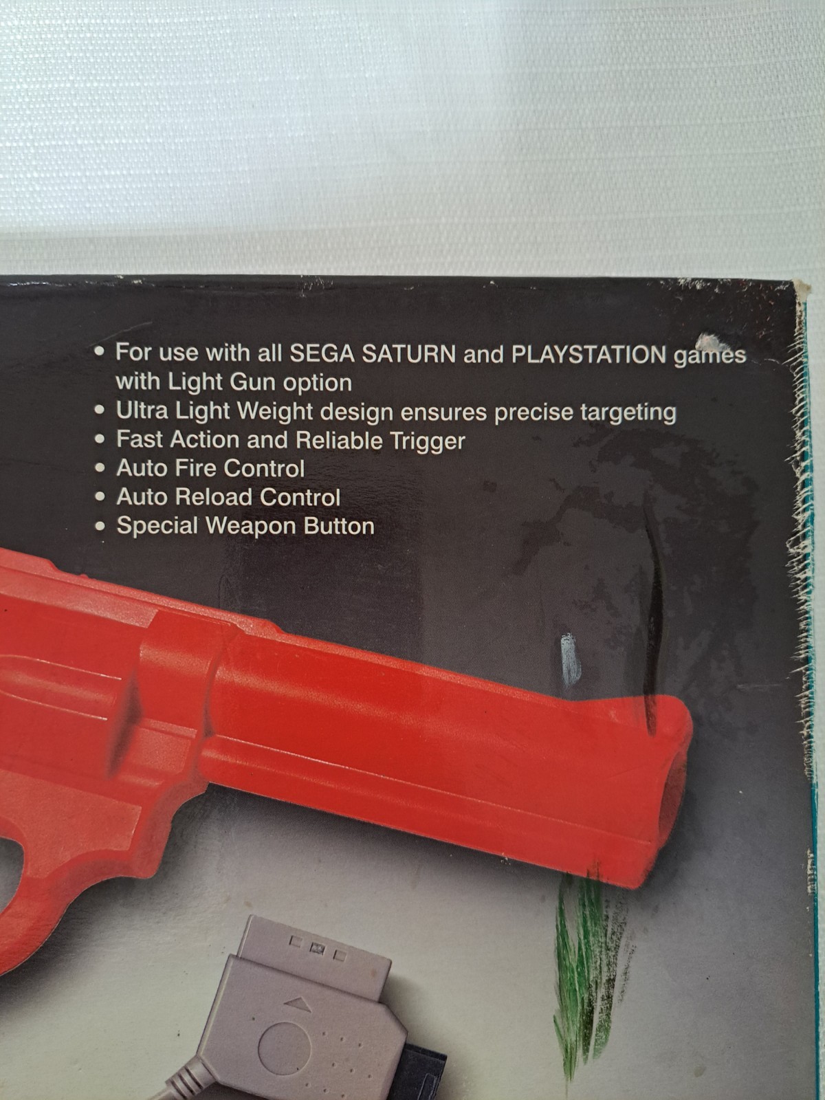 RARE!!! playstation 1 & sega saturn universal light gun new open box+ps1 console