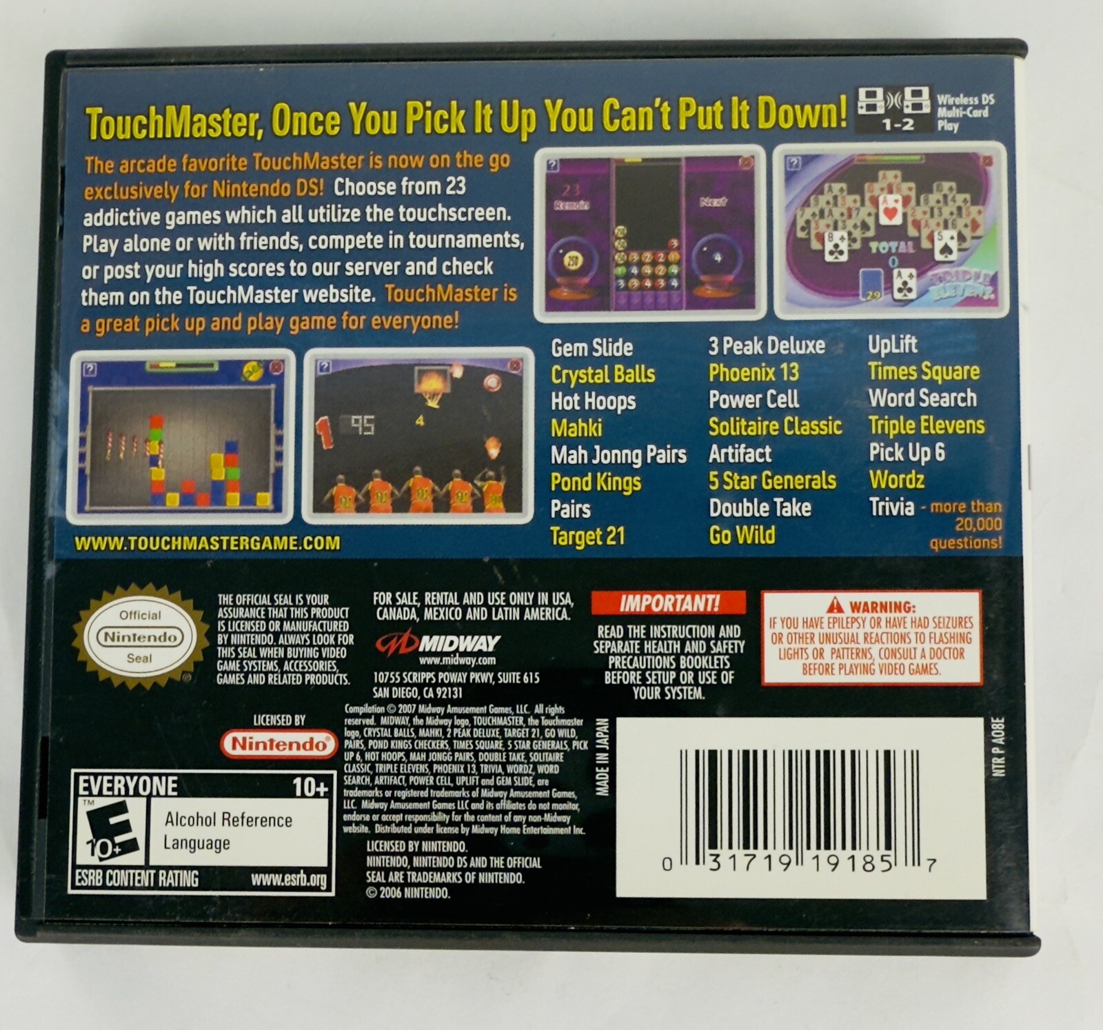 TouchMaster (Nintendo DS, 2007) Complete & Tested