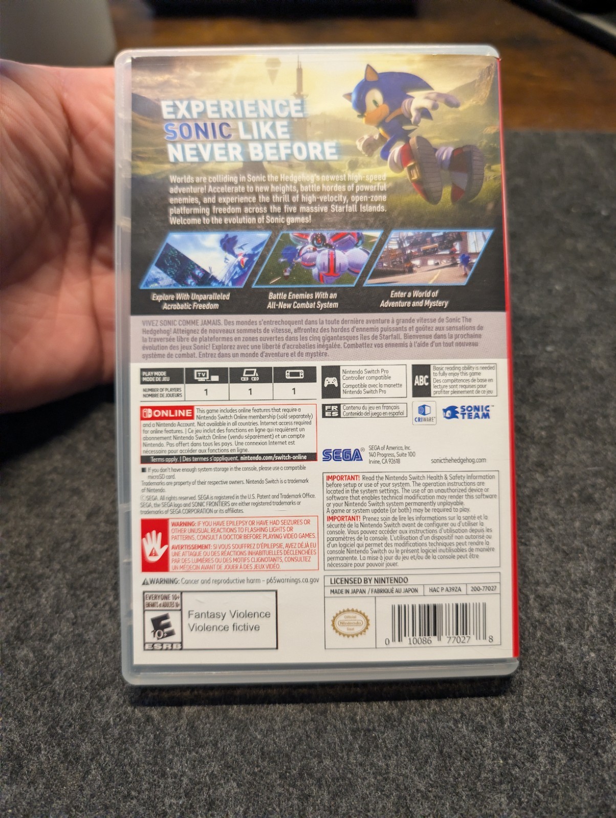 Sonic Frontiers Nintendo Switch