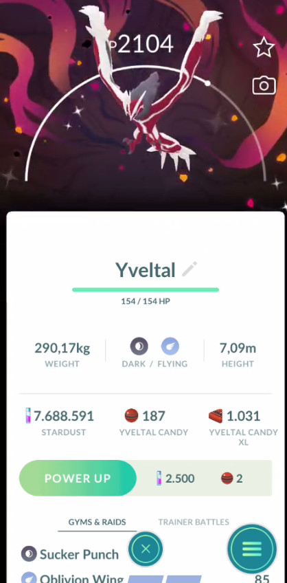 Shiny Yveltal – Go Tour 2026 – Special Y Background – Pokemon Trade Go