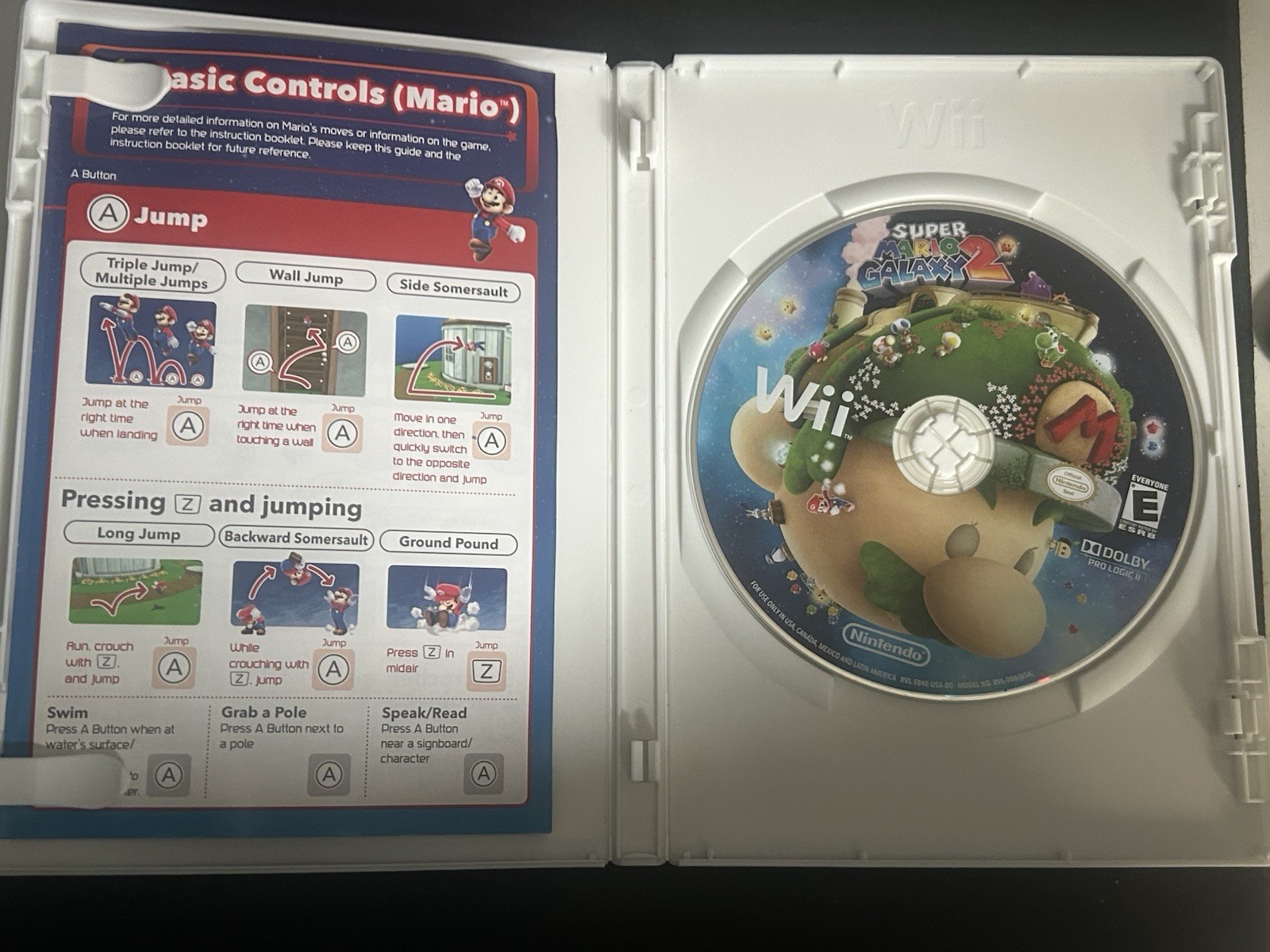 Nintendo Wii Super Mario Galaxy 1 and 2 Bundle with Manuals and Tested