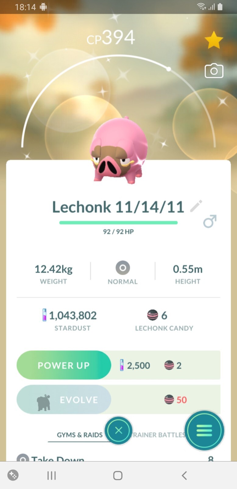 Shiny Lechonk, Random Gender, Pokèmon Go, Registered Or Ultra Friends