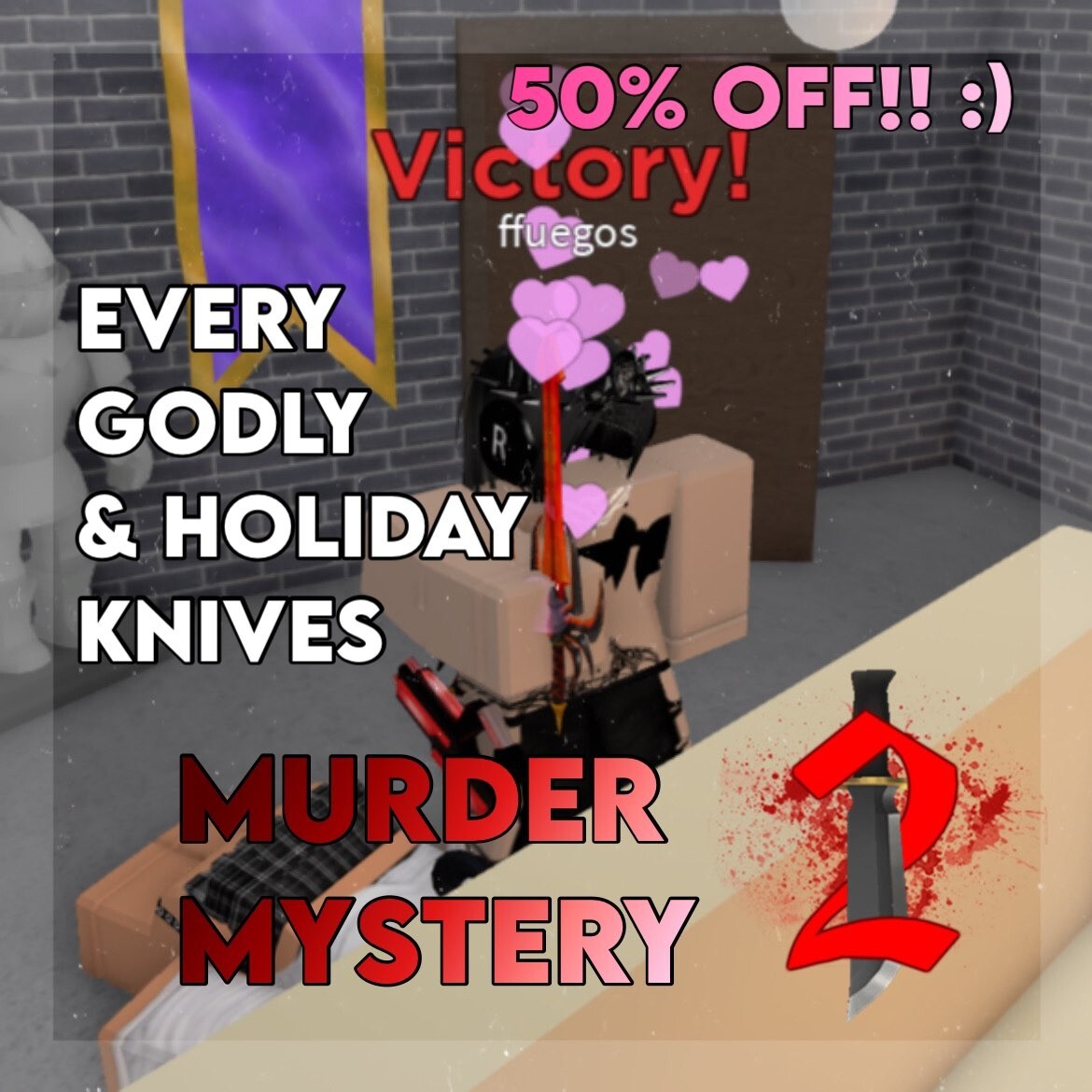 Roblox Murder Mystery 2 MM2 | Super Rare Godly Knives and Guns *50% OFF*