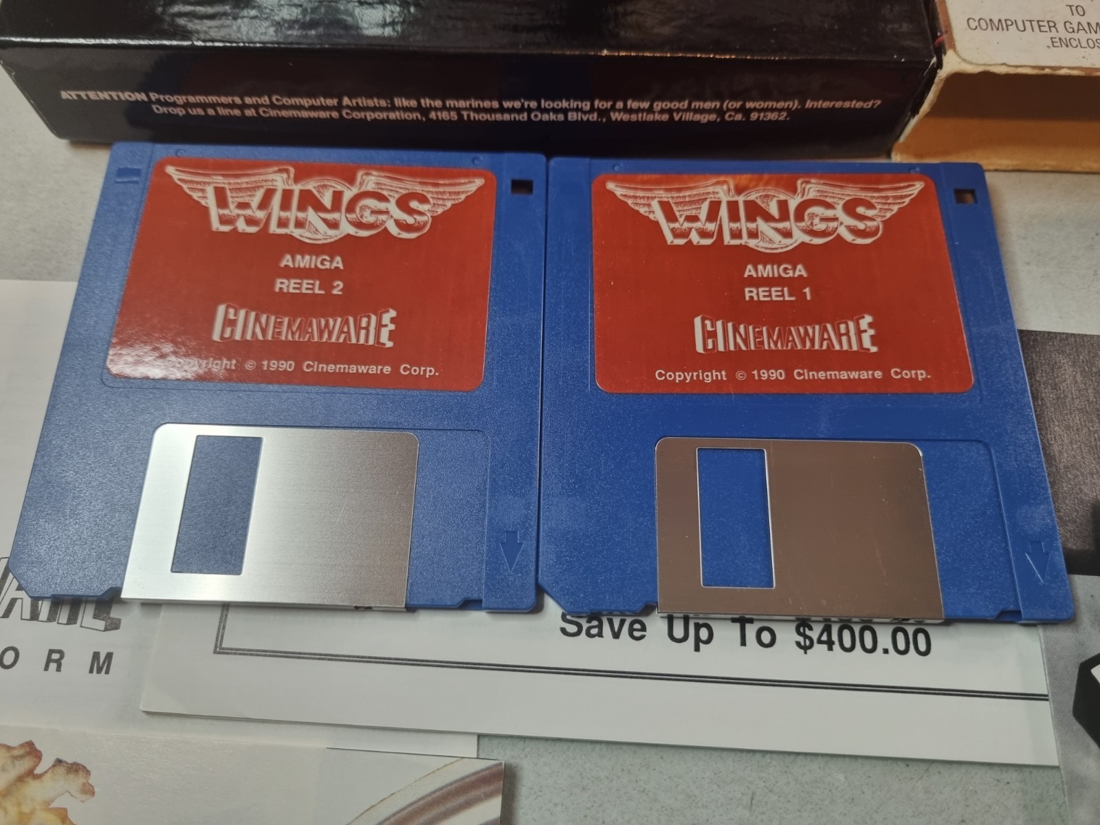 Wings Personal Combat Simulator Cinemaware Commodore Amiga Fully Complete CIB