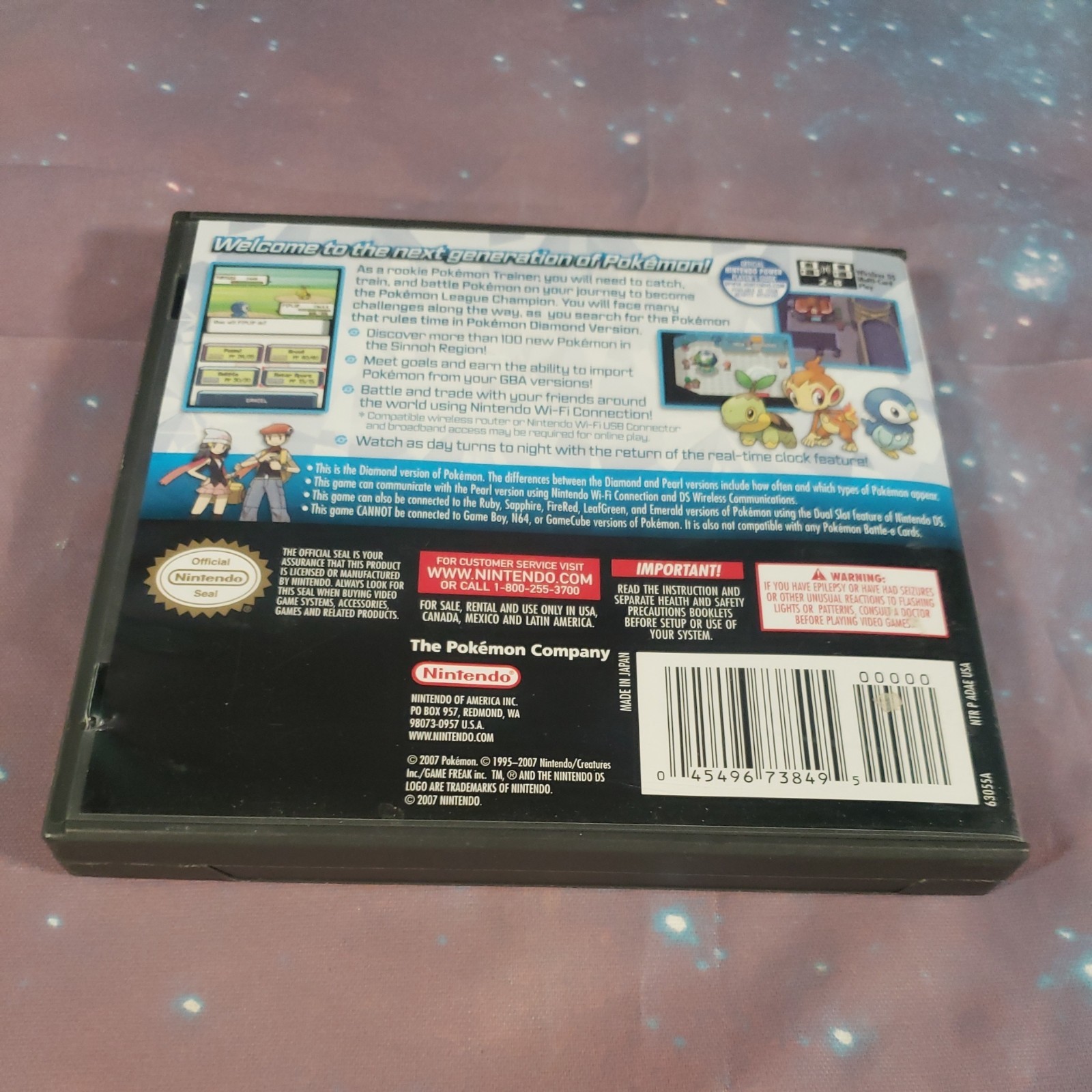 Pokémon Diamond Version DS w/ Case & Instructions Tested (See Pictures)