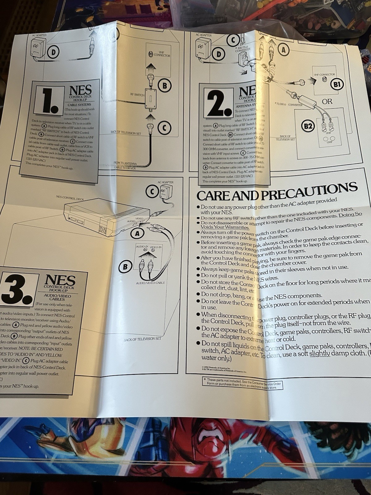 NINTENDO “Now You’re Playing POWER” Game 1990 Promo Fold-Out Insert