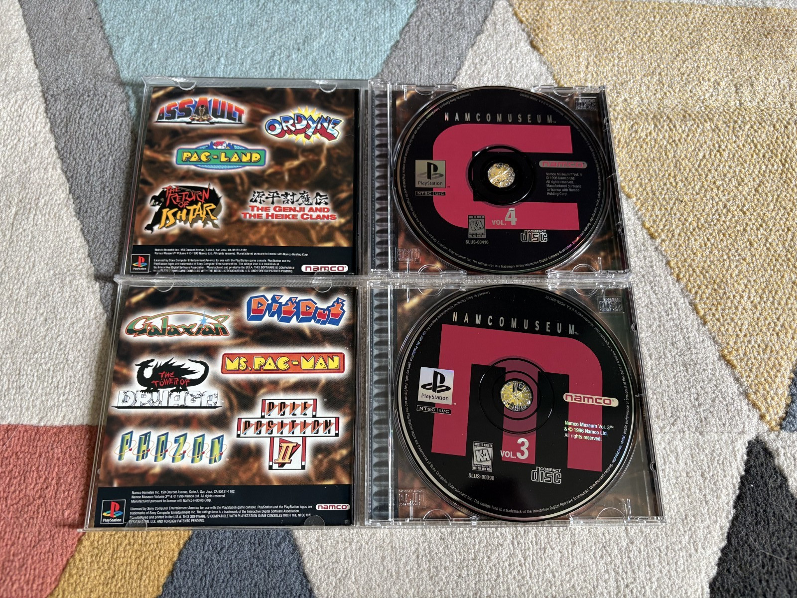 Namco Museum Vol. 1 2 3 4 5 Encore PlayStation 1 PS1 N A M C O Complete Tested