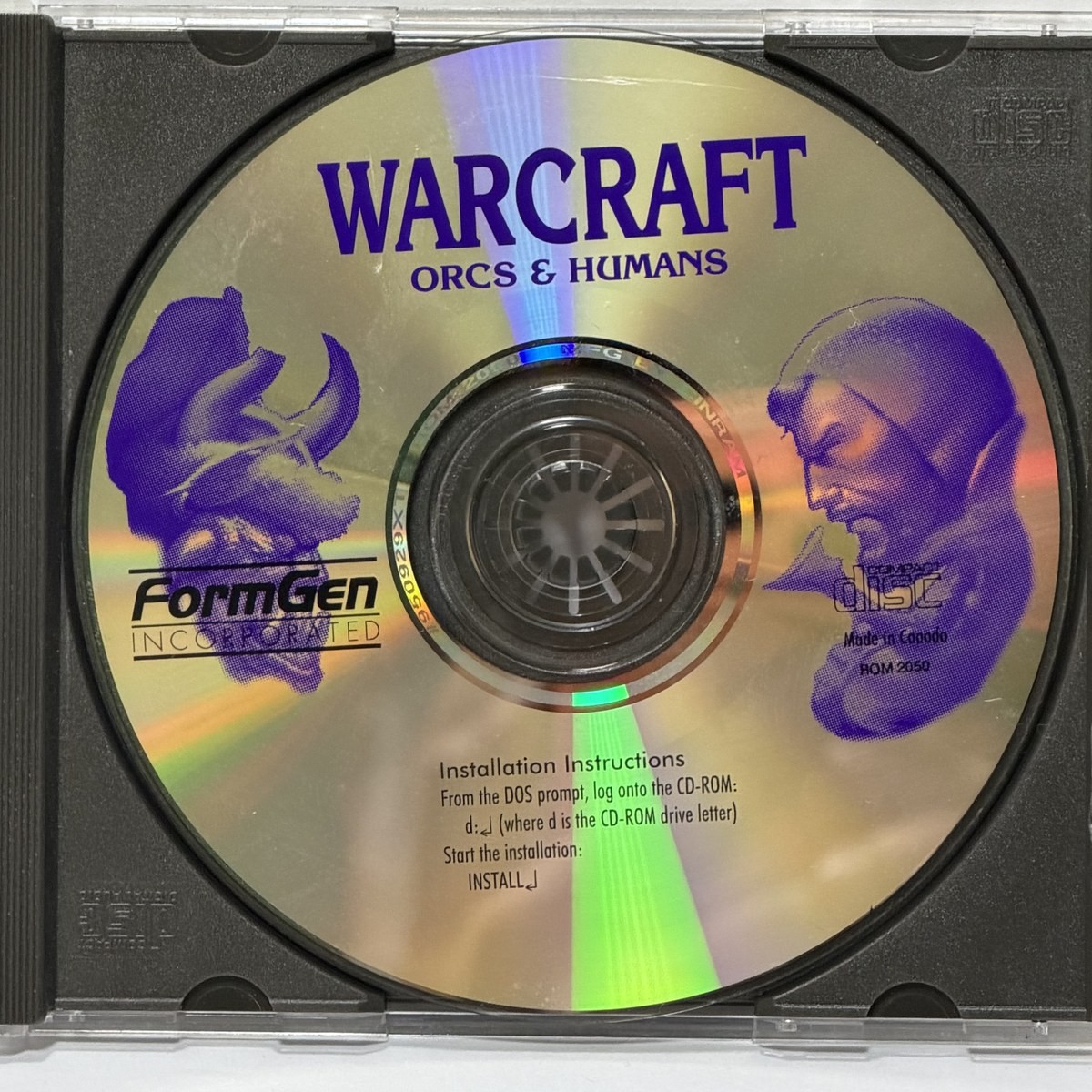 Blizzard Warcraft Orcs & Humans PC CD-ROM 1994 FormGen Shareware Very Good RTS