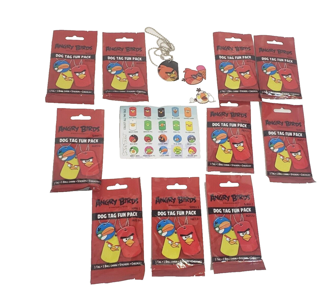 Lot Of TEN Angry Birds Star Wars Dog Tag Blind Tags -OR Dog Tag Fun Pack u PICK