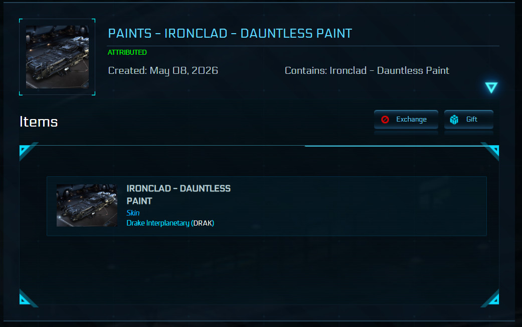 STAR CITIZEN – PAINTS – IRONCLAD – DAUNTLESS PAINT