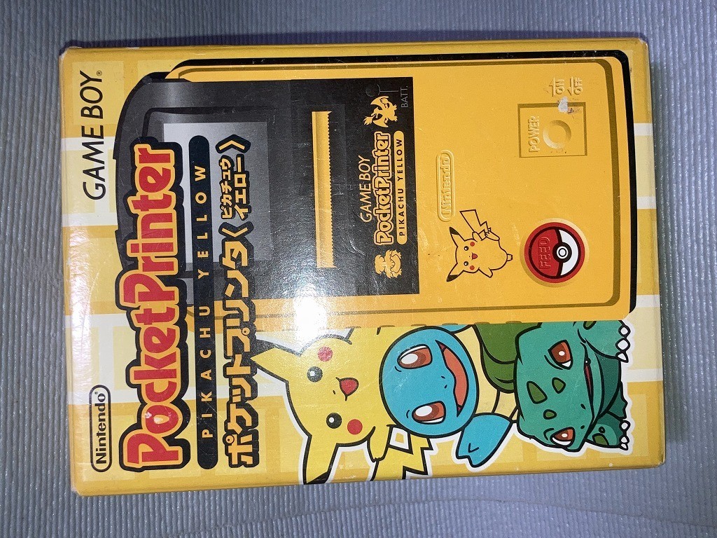 Gameboy Pocket Printer Pikachu Yellow Pokemon With Box and Some Paper Roll